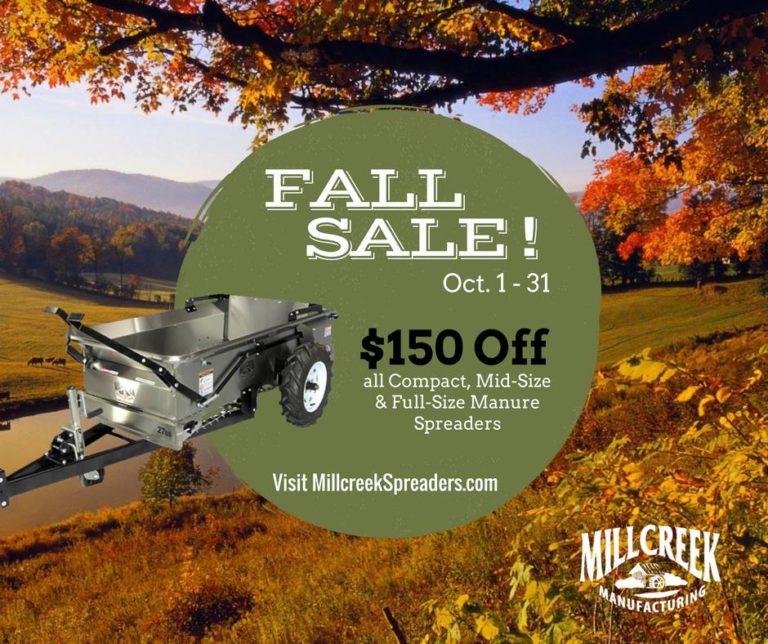 Save Time, Energy and Money – Millcreek Spreaders on Sale! promo image