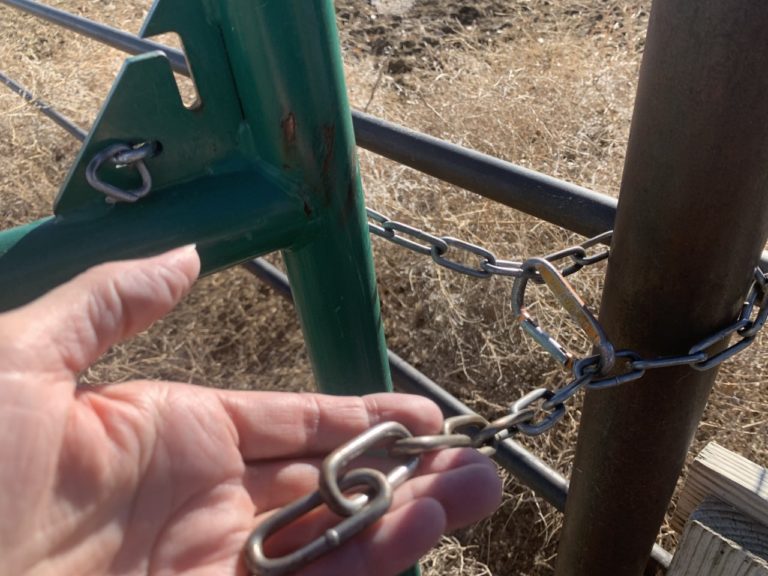 gate lock carabiner chain off Kim Brown